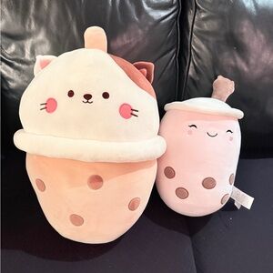 MINISO Cute Cat and Bubble Tea Plush Set